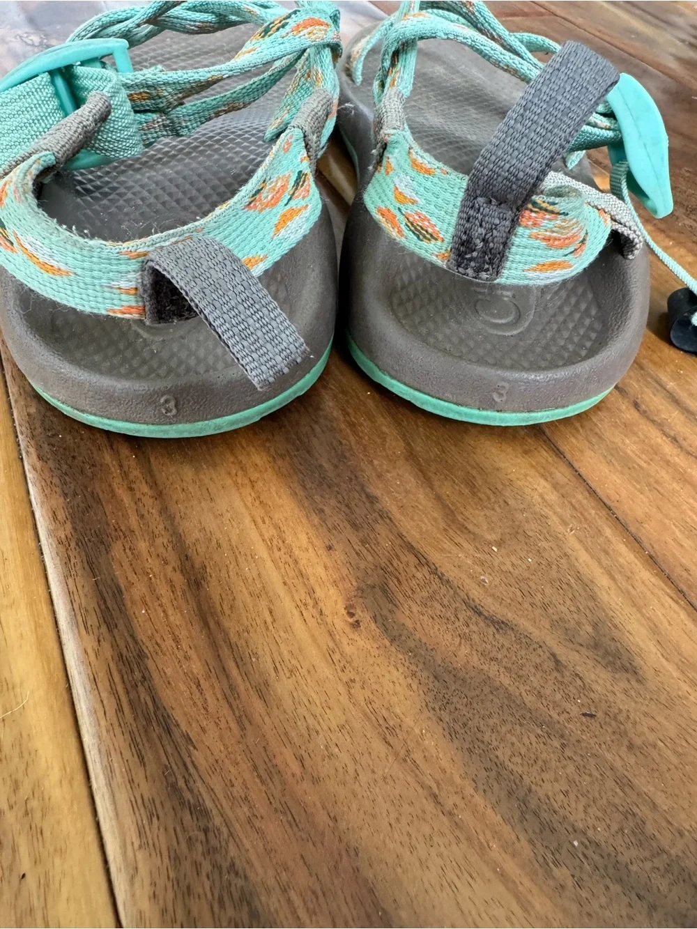 Chaco Kid’s Sport Sandals in Teal/Orange